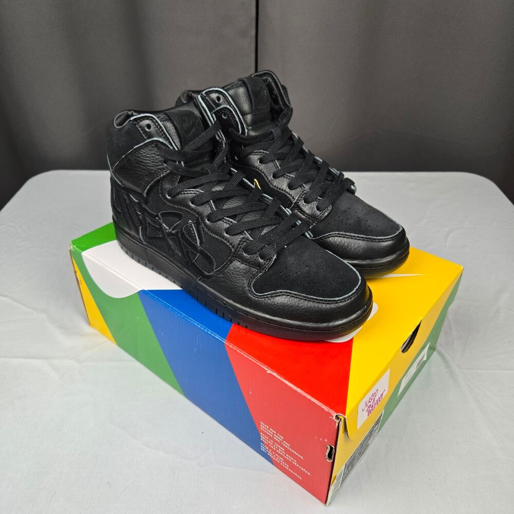 Nike SB Dunk High x FAUST Black Gold Size 9